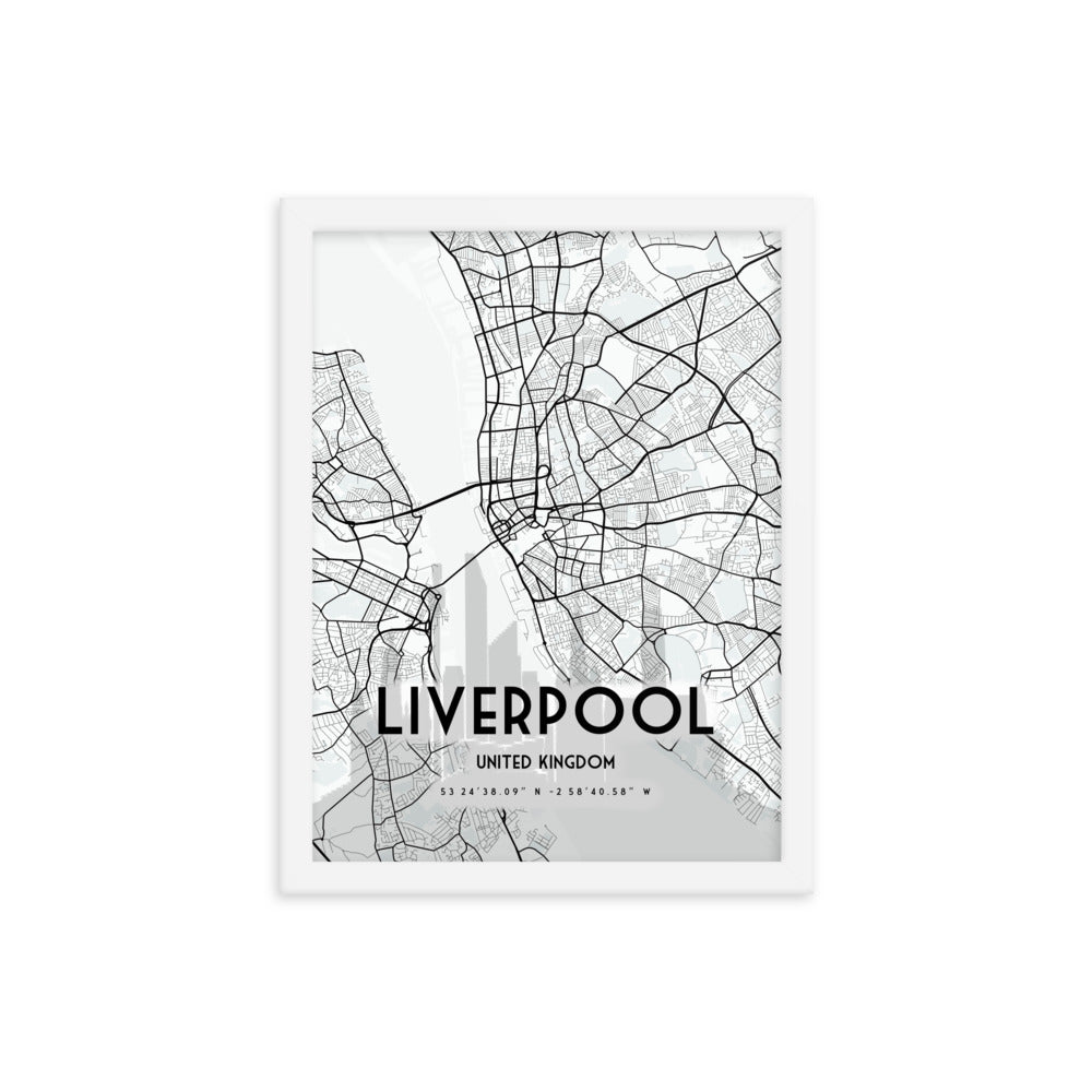 Liverpool Map Framed Print