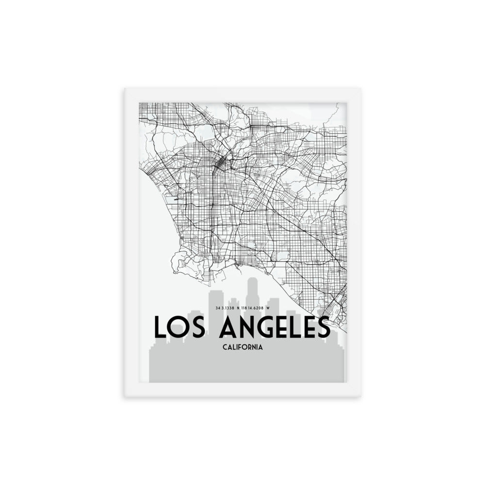 Los Angeles Map Framed Print