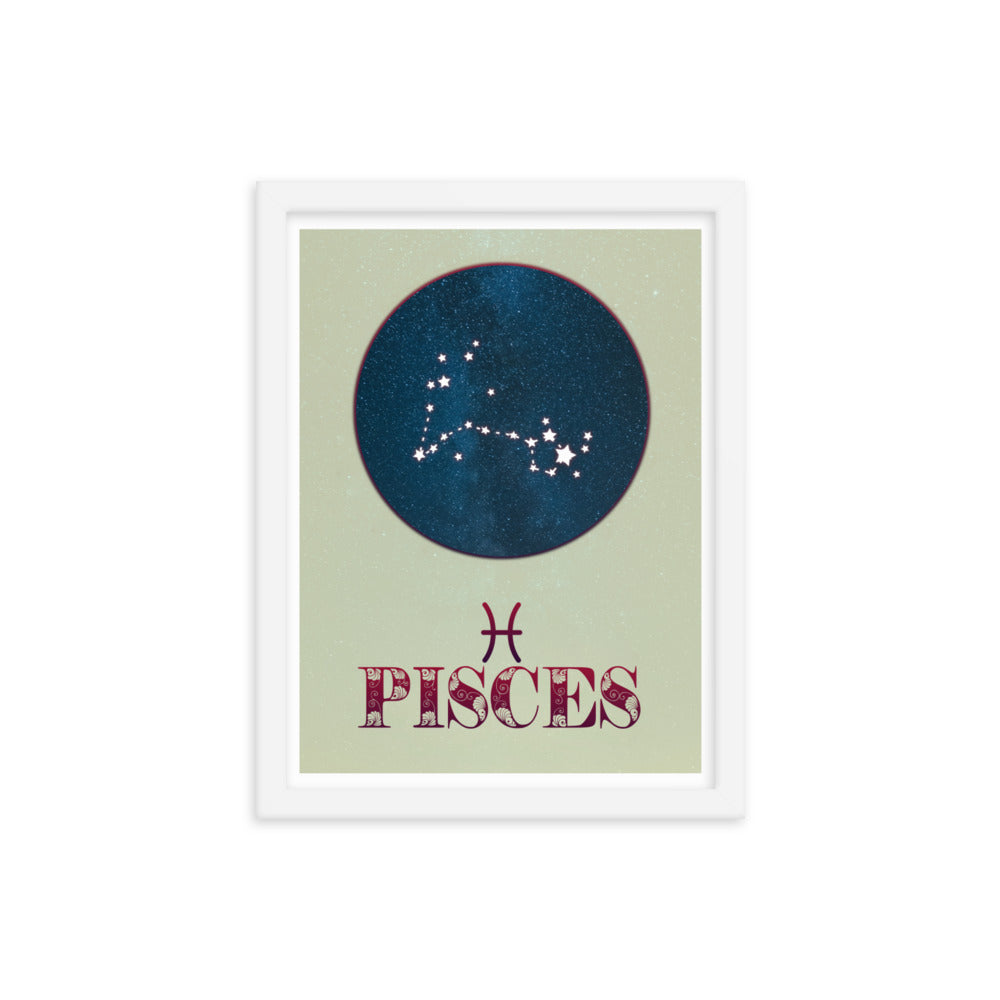 Pisces Zodiac Framed Print