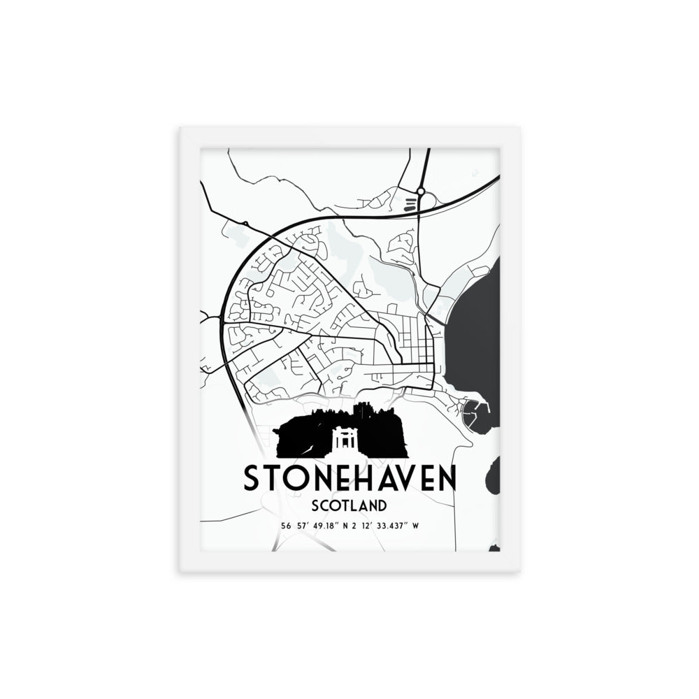 Stonehaven Map Framed Print