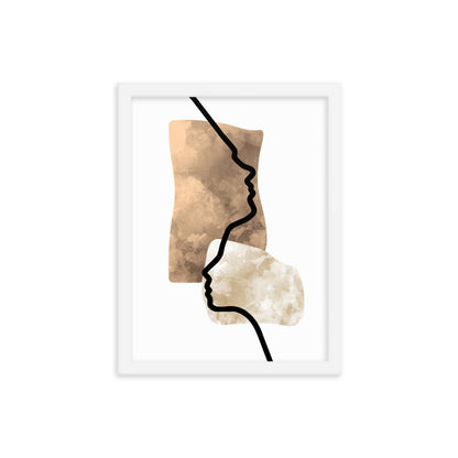 Double Face Line Art Framed Print