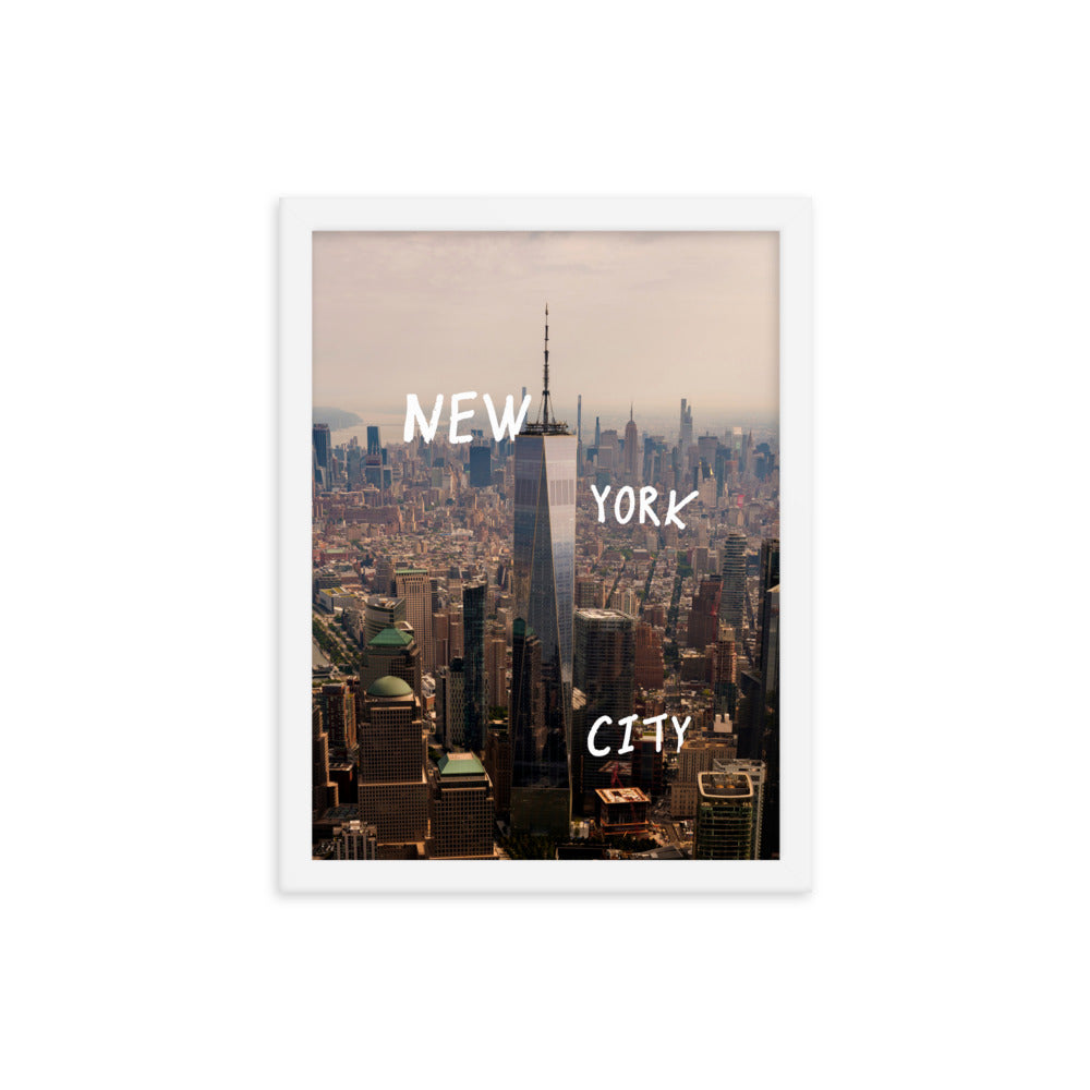 New York City in Text Framed Print