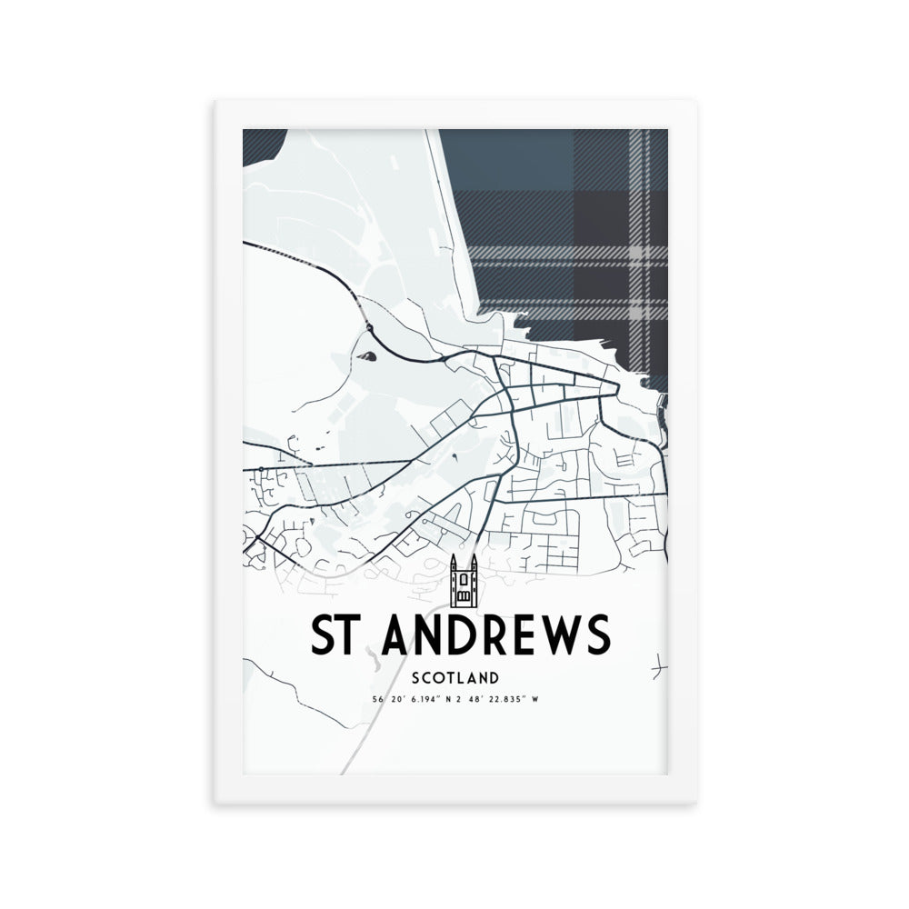 St Andrews Map Framed Print