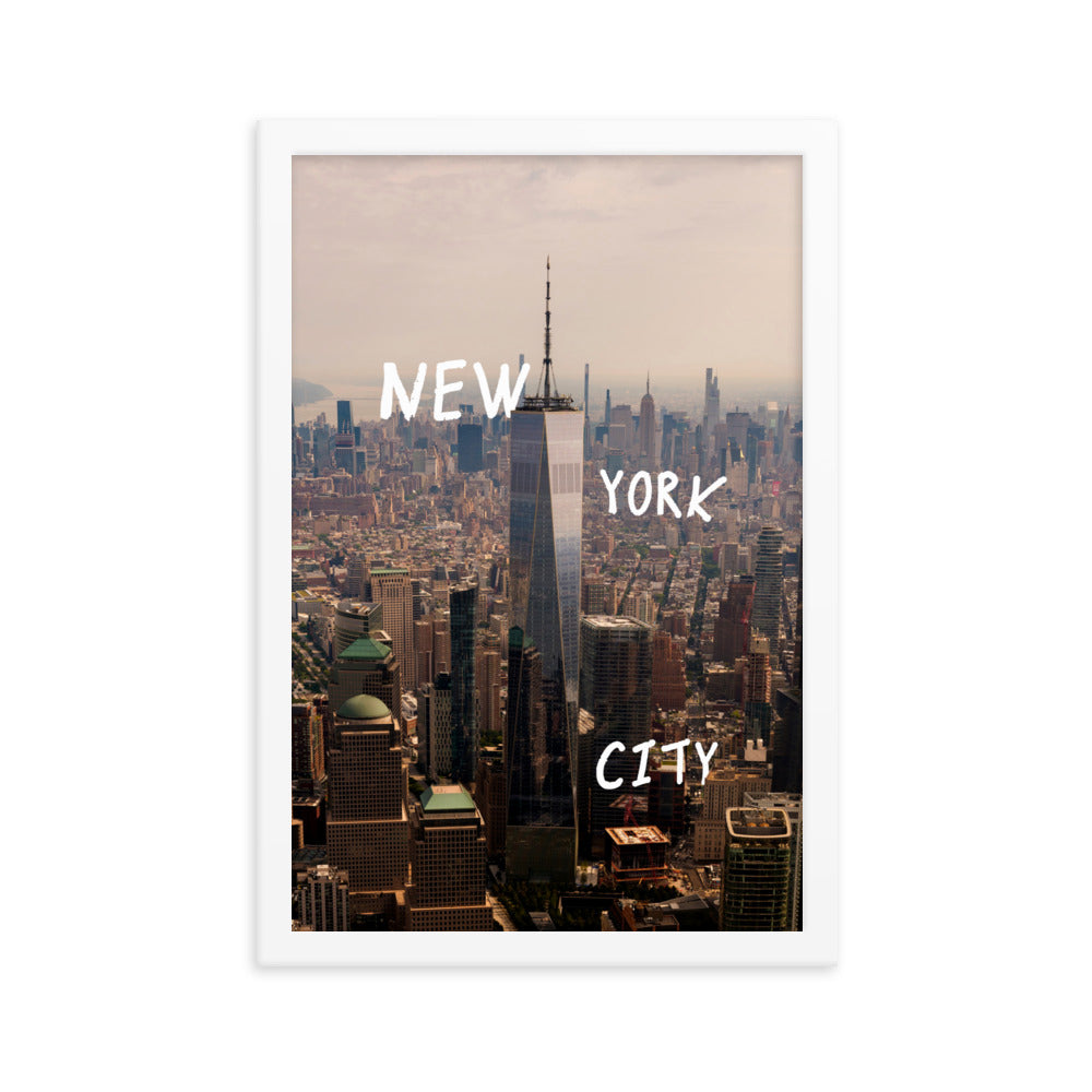 New York City in Text Framed Print