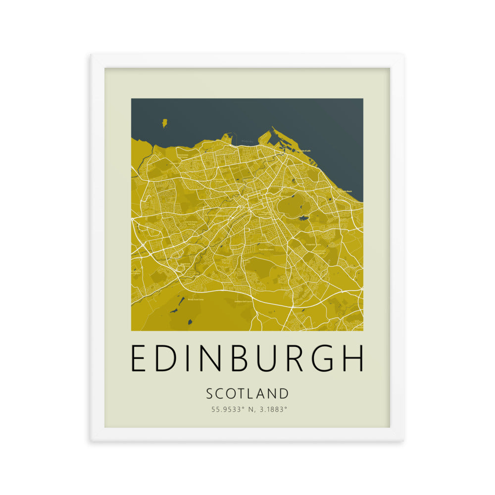 Edinburgh Map Framed Print