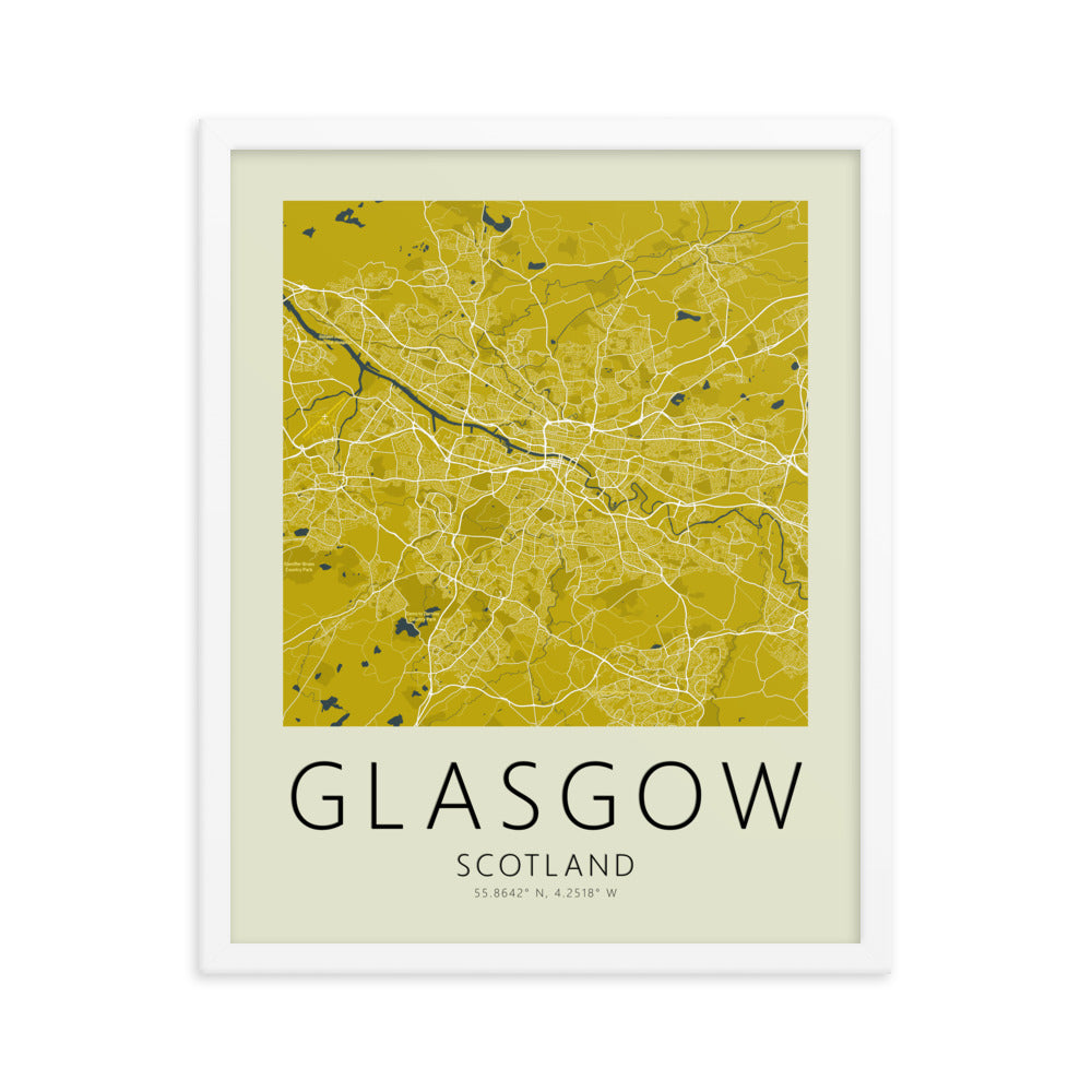 Glasgow Map Framed Print