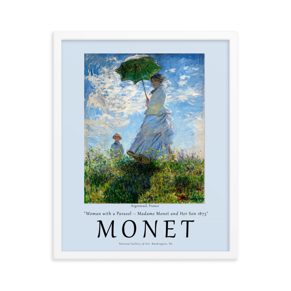 Woman with a Parasol by Claude Monet Framed Print