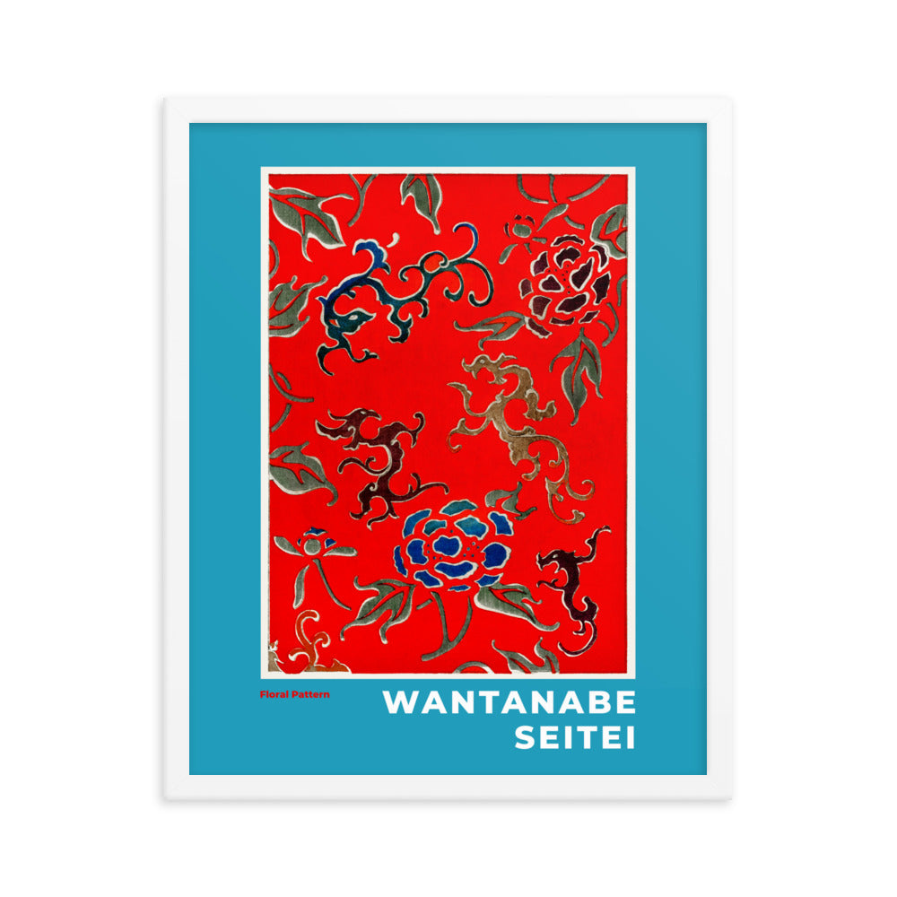 Wantanabe Setei - Floral Pattern Framed Print