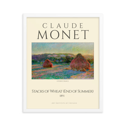 Stacks of Wheat (End of Summer) by Claude Monet Framed Print