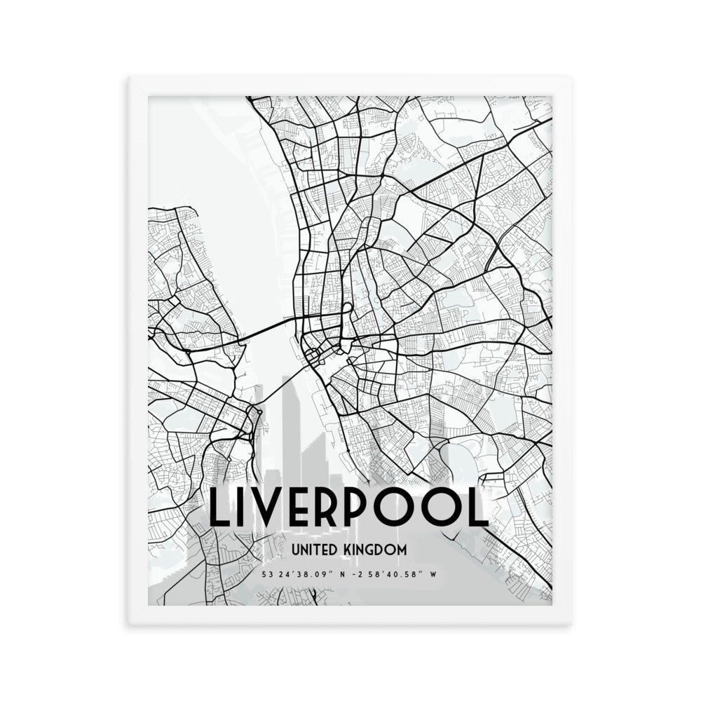 Liverpool Map Framed Print