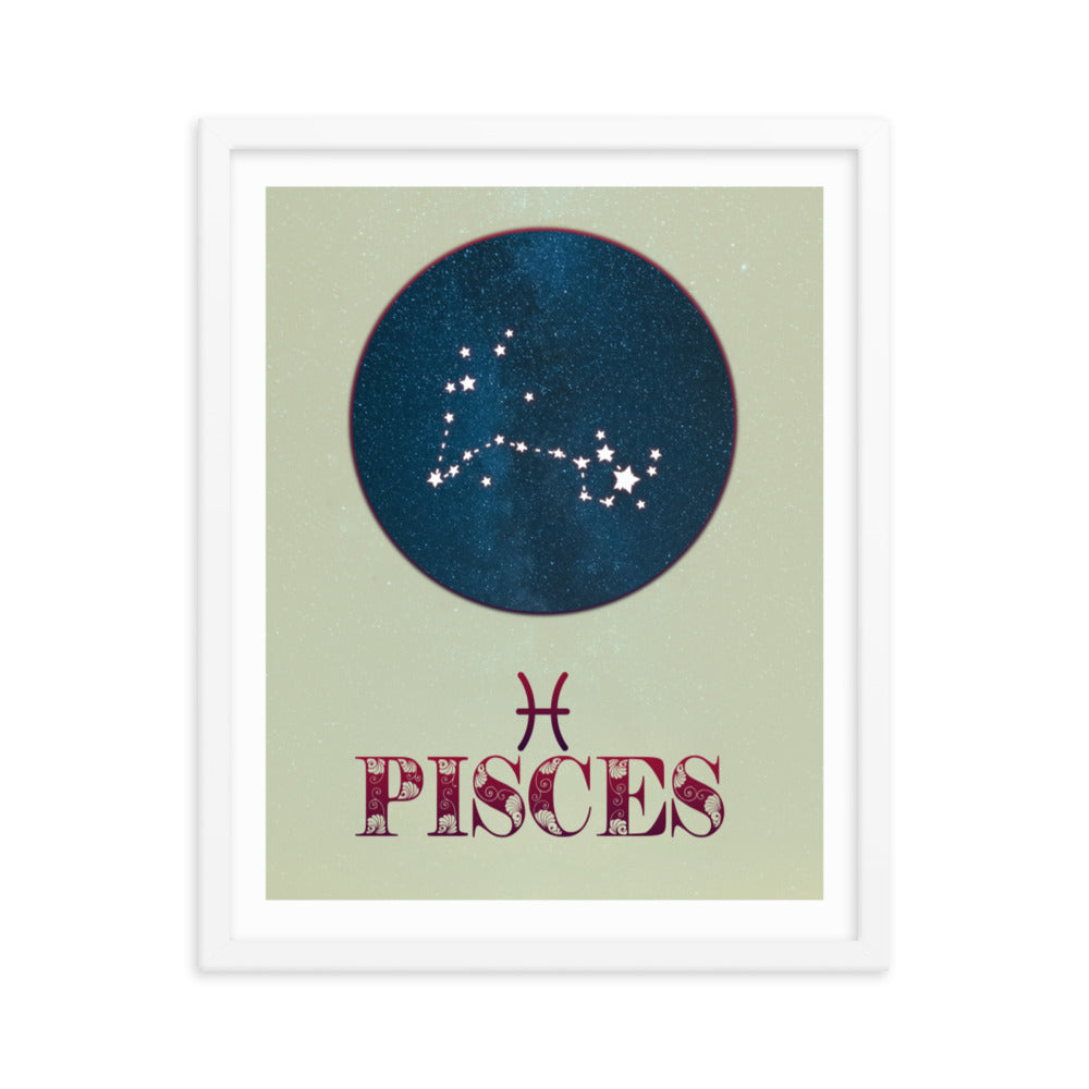 Pisces Zodiac Framed Print