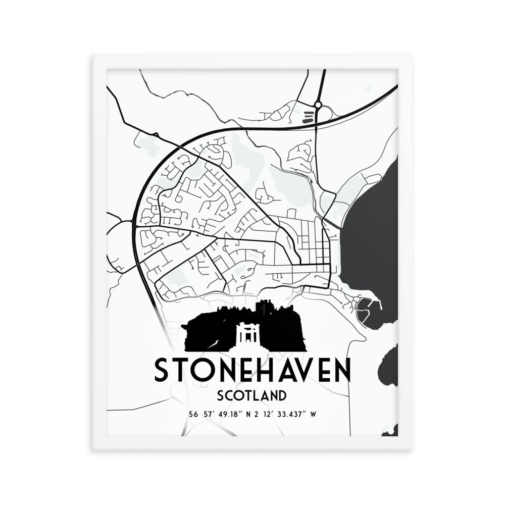 Stonehaven Map Framed Print