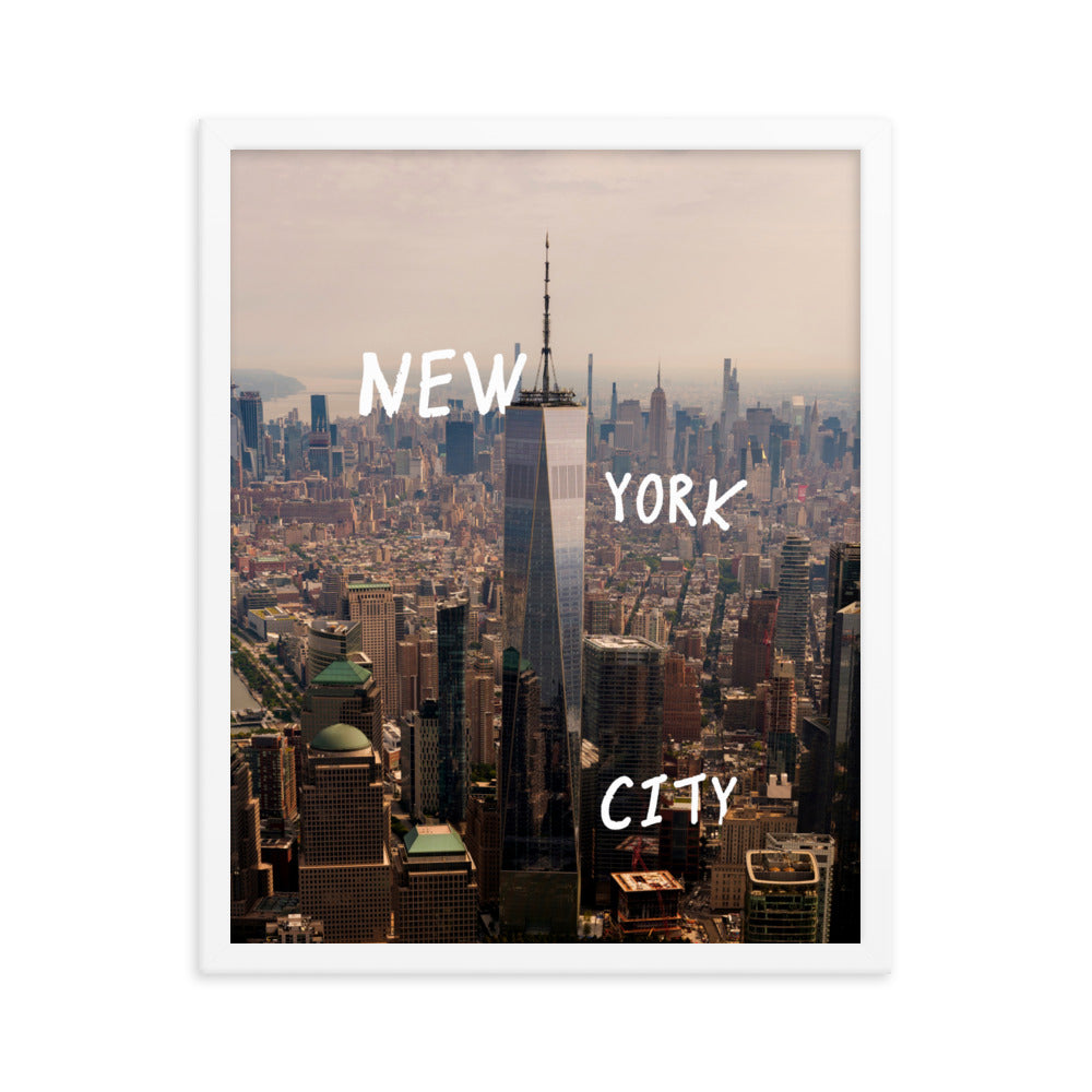 New York City in Text Framed Print