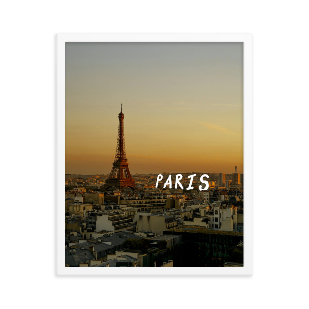 Paris in Text Framed Print