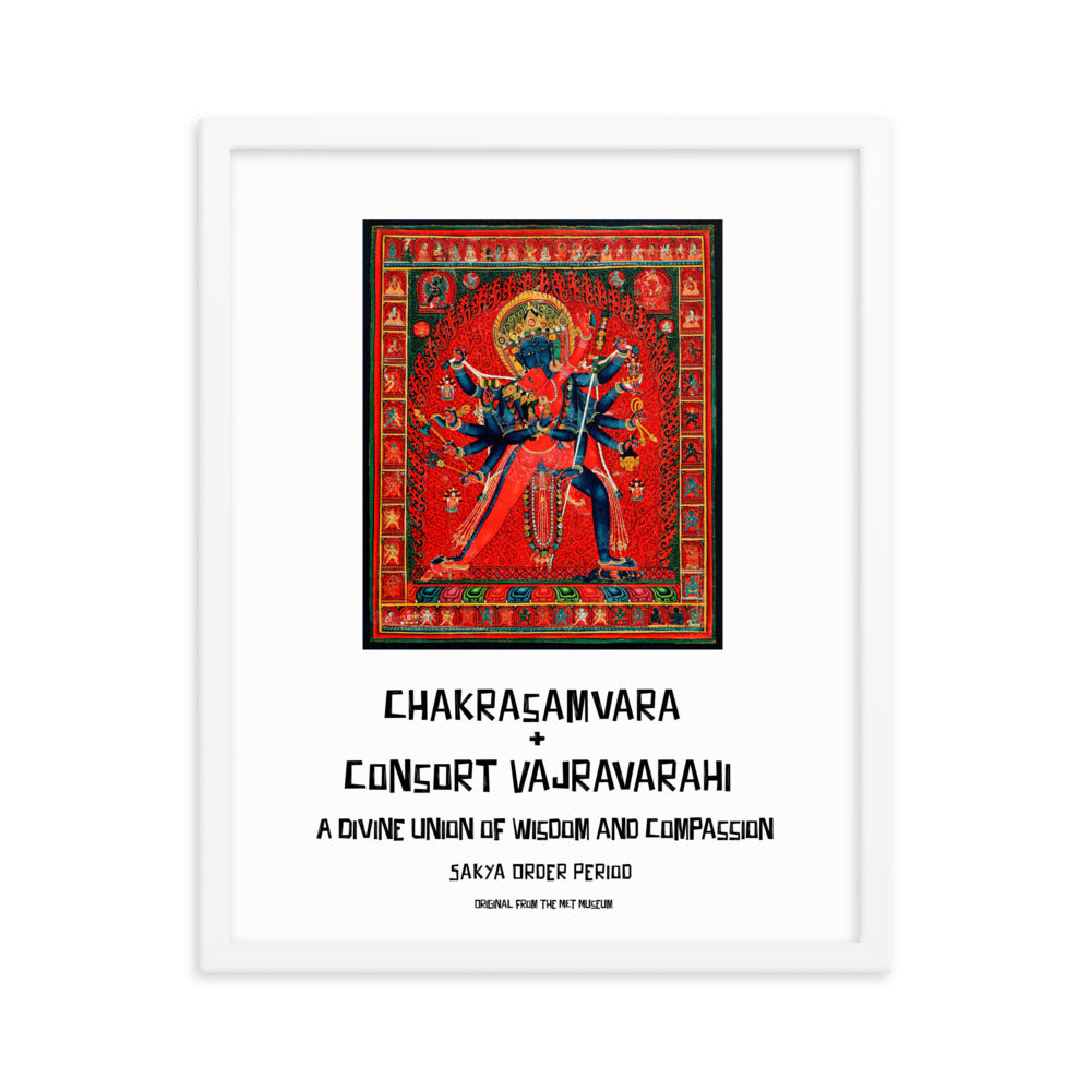 Chakrasamvara and consort Vajravarahi Framed Print