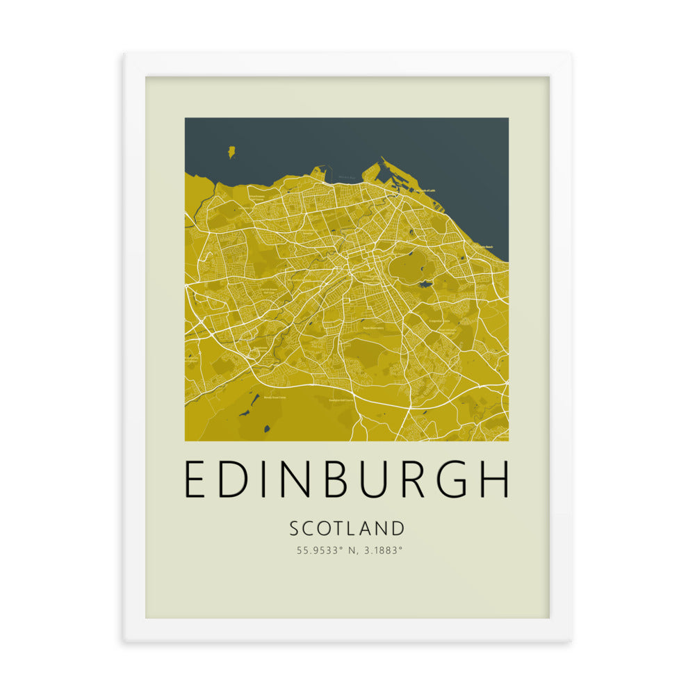 Edinburgh Map Framed Print