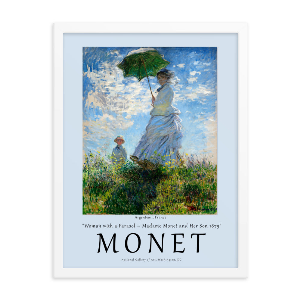 Woman with a Parasol by Claude Monet Framed Print