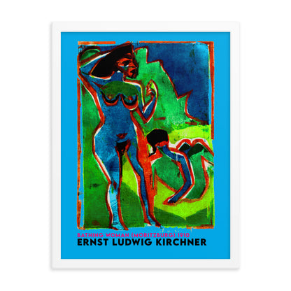 Bathing Woman (Moritzburg) by Ernst Ludwig Kirchner Framed Print