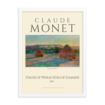 Stacks of Wheat (End of Summer) by Claude Monet Framed Print