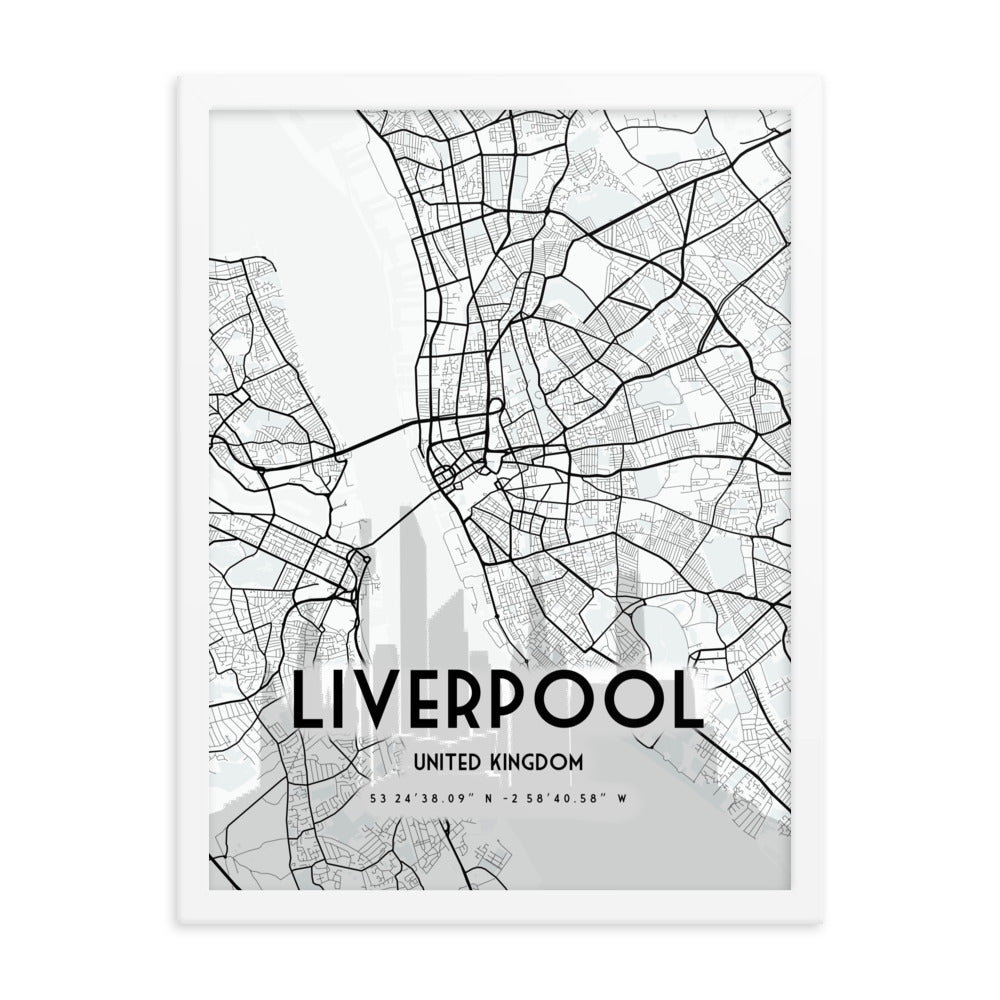 Liverpool Map Framed Print