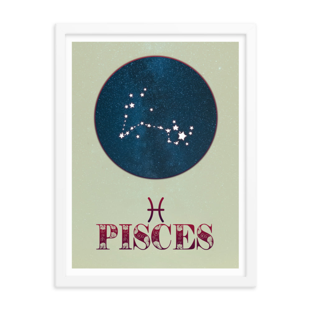 Pisces Zodiac Framed Print