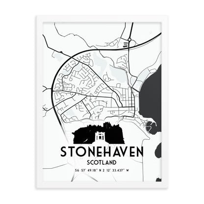 Stonehaven Map Framed Print