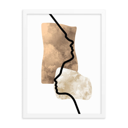 Double Face Line Art Framed Print