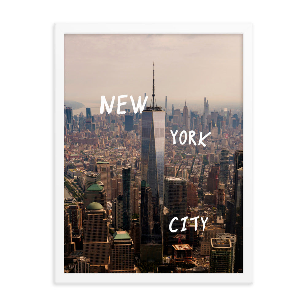 New York City in Text Framed Print