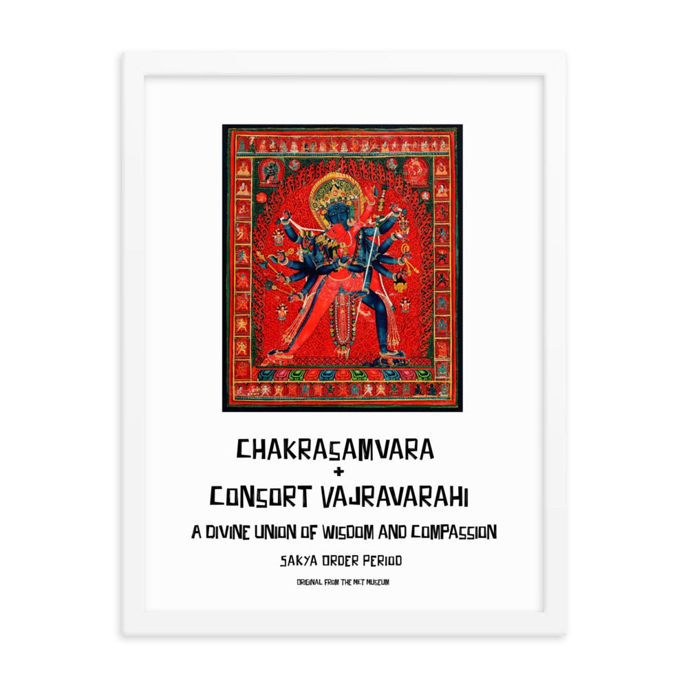 Chakrasamvara and consort Vajravarahi Framed Print