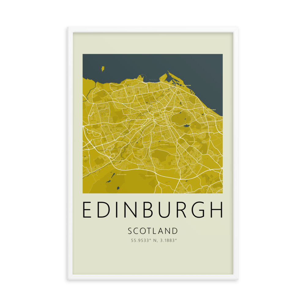 Edinburgh Map Framed Print