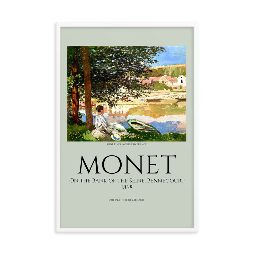 Claude Monet - On the Bank of the Seine, Bennecourt Framed Print