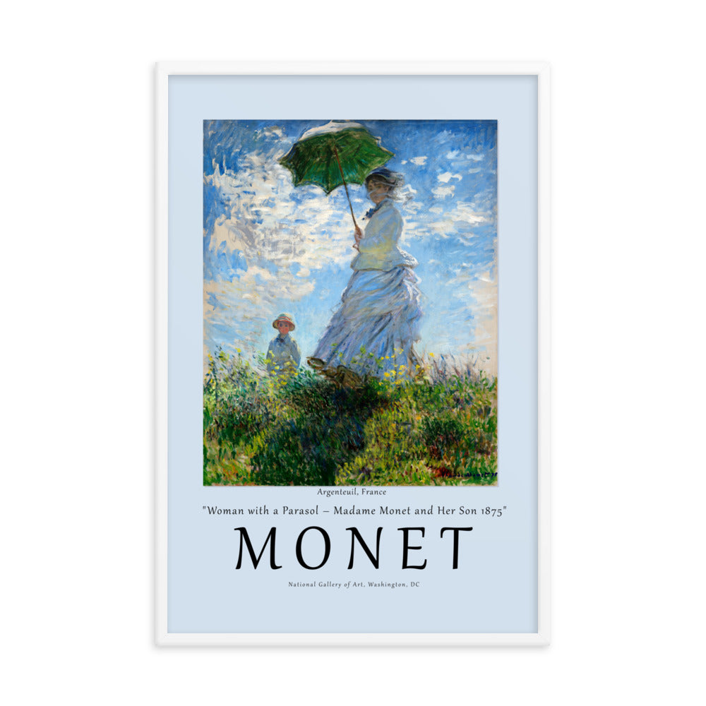 Woman with a Parasol by Claude Monet Framed Print