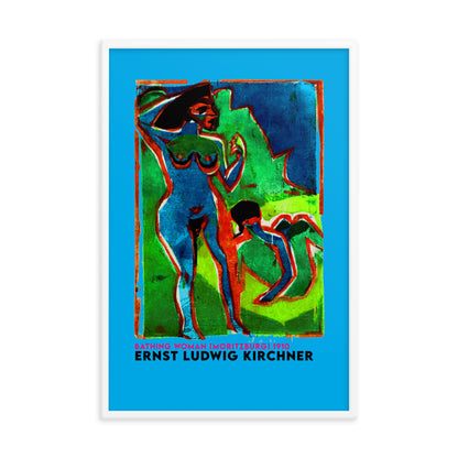 Bathing Woman (Moritzburg) by Ernst Ludwig Kirchner Framed Print