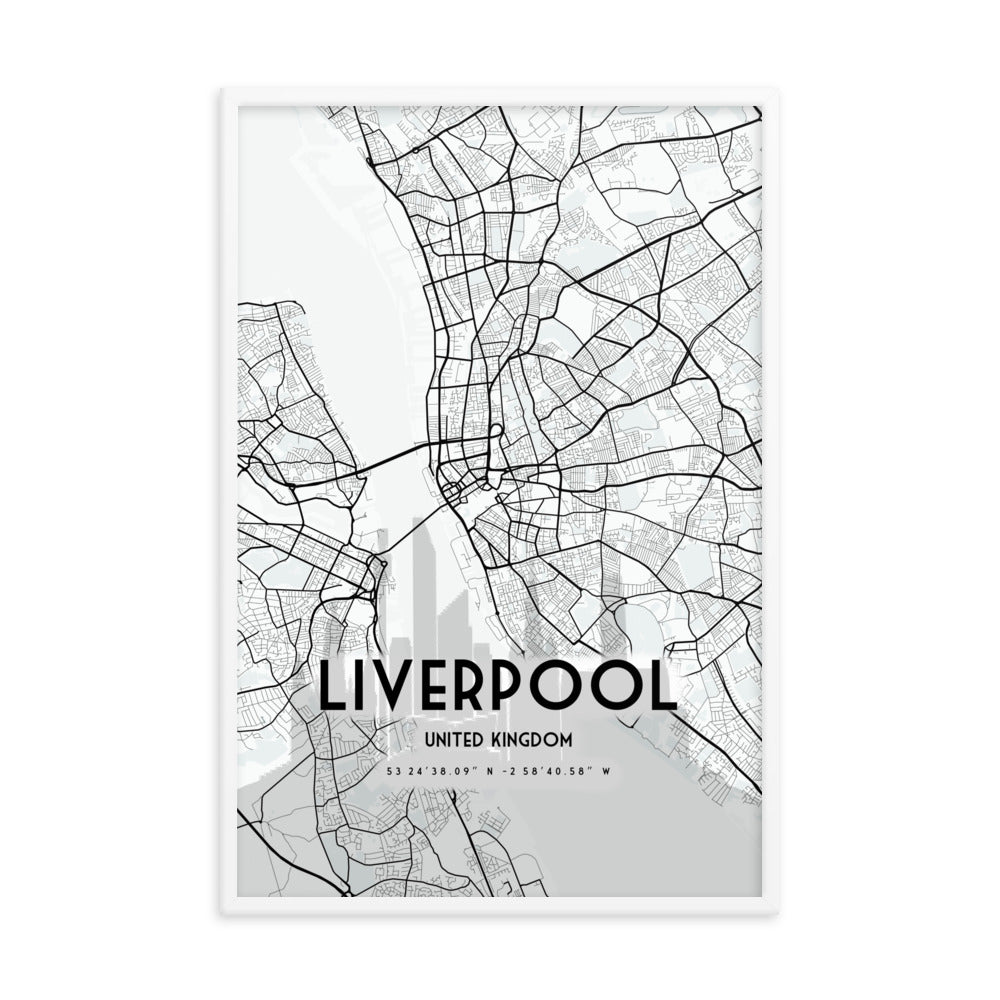 Liverpool Map Framed Print