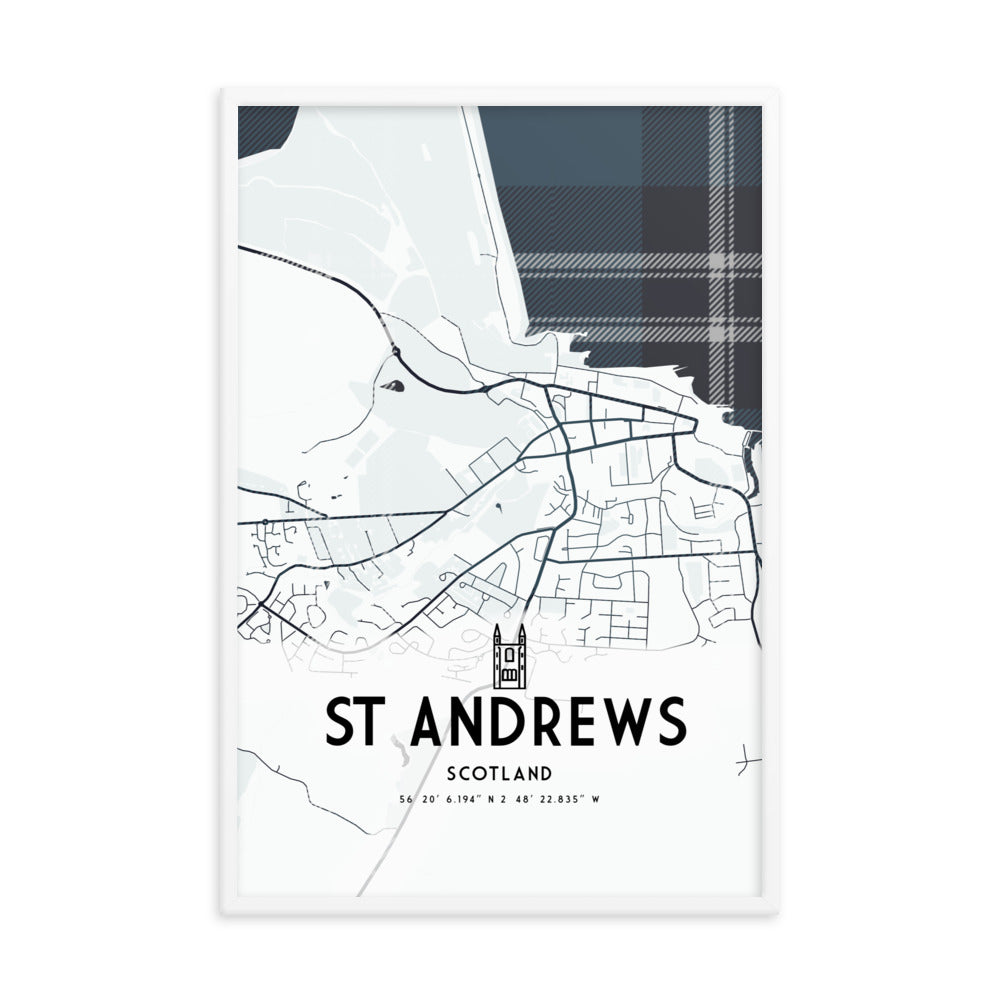 St Andrews Map Framed Print