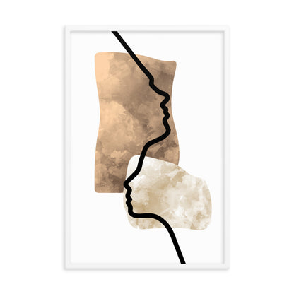Double Face Line Art Framed Print