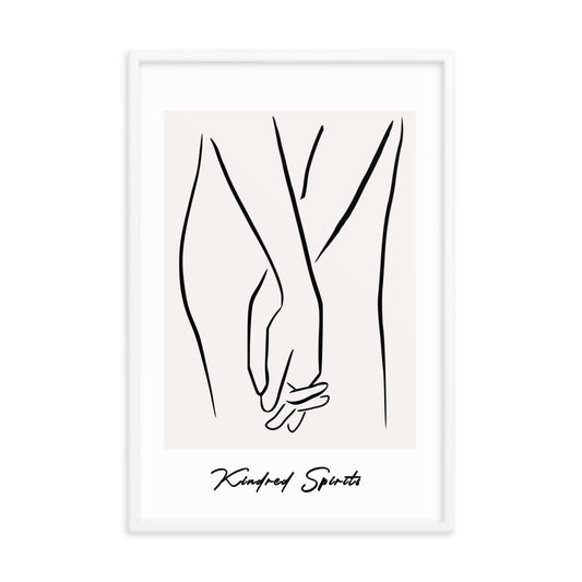 Kindred Spirits Line Art Framed Print