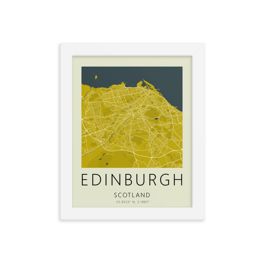 Edinburgh Map Framed Print