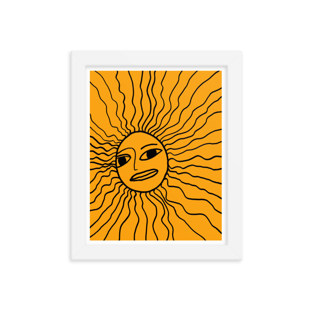 Abstract Doodled Sun Framed Print