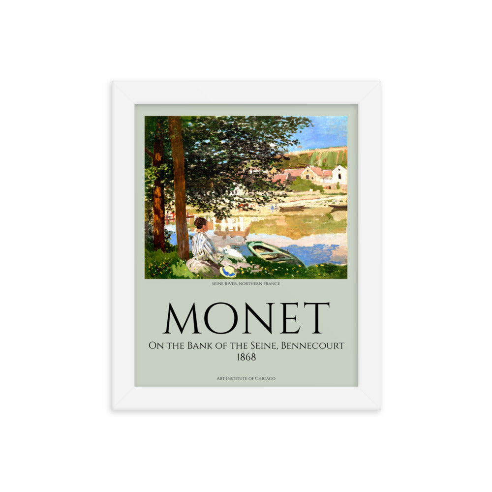 Claude Monet - On the Bank of the Seine, Bennecourt Framed Print