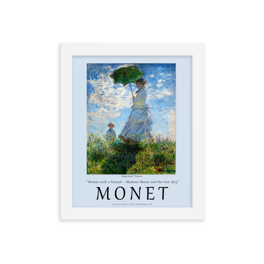 Woman with a Parasol by Claude Monet Framed Print