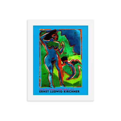 Bathing Woman (Moritzburg) by Ernst Ludwig Kirchner Framed Print