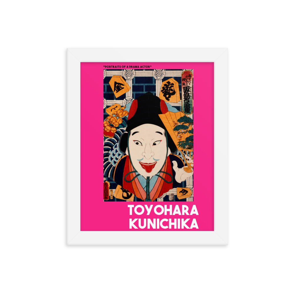 Toyohara Kunichika - Portraits of a Drama Actor Framed Print