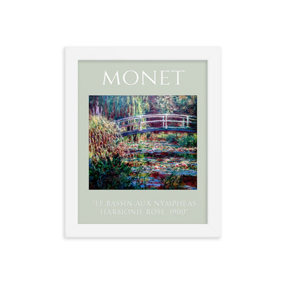 Le Bassin aux nymphéas, harmonie rose by Claude Monet Framed Print