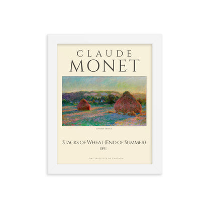 Stacks of Wheat (End of Summer) by Claude Monet Framed Print