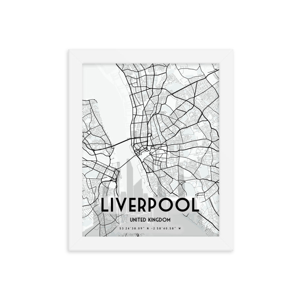 Liverpool Map Framed Print