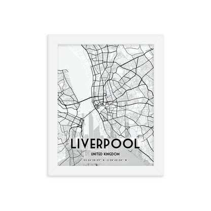 Liverpool Map Framed Print