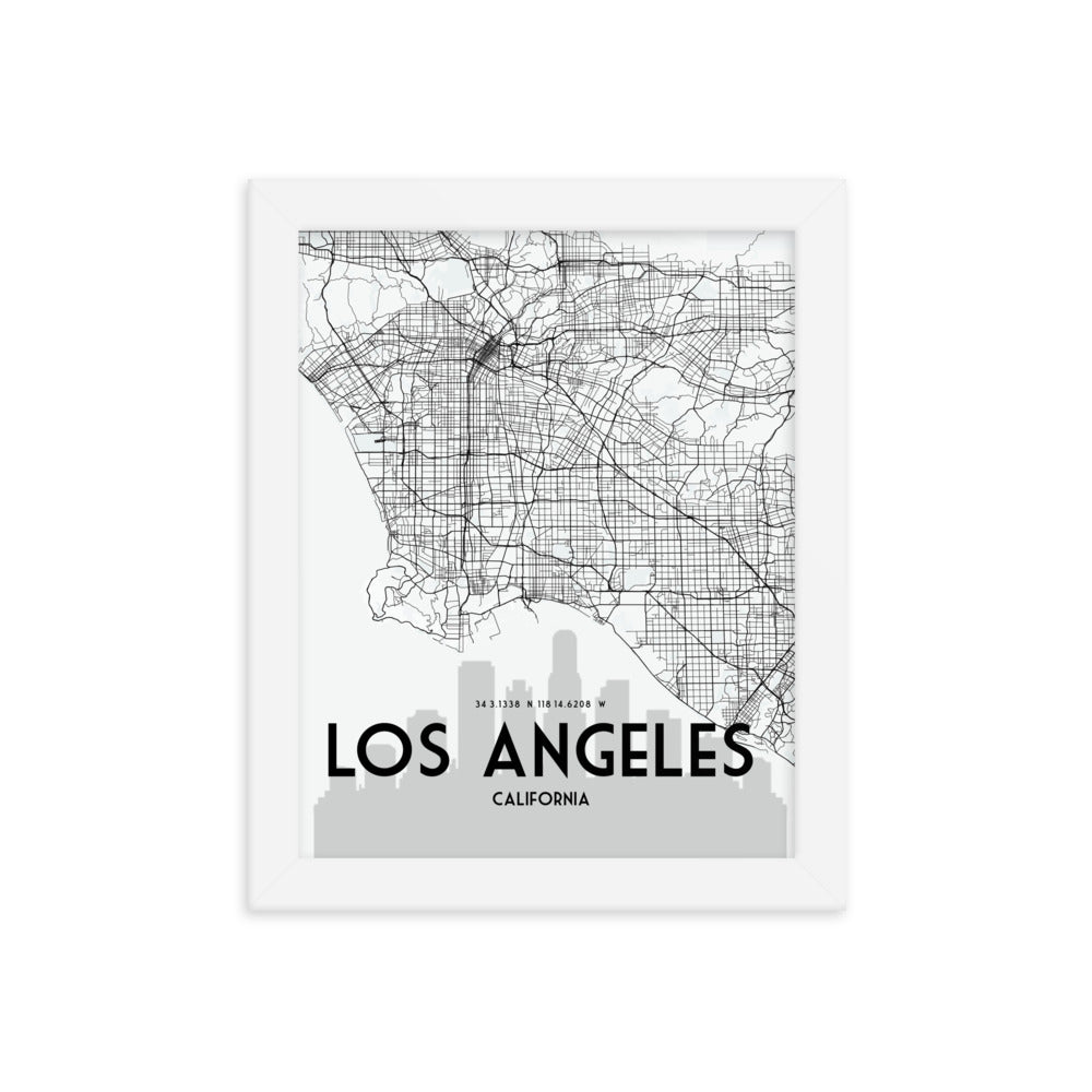 Los Angeles Map Framed Print