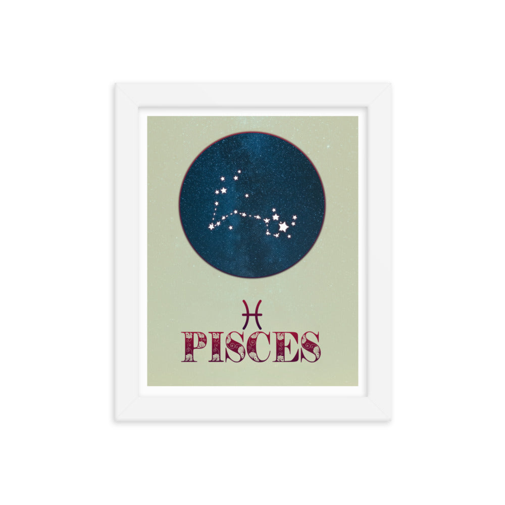 Pisces Zodiac Framed Print