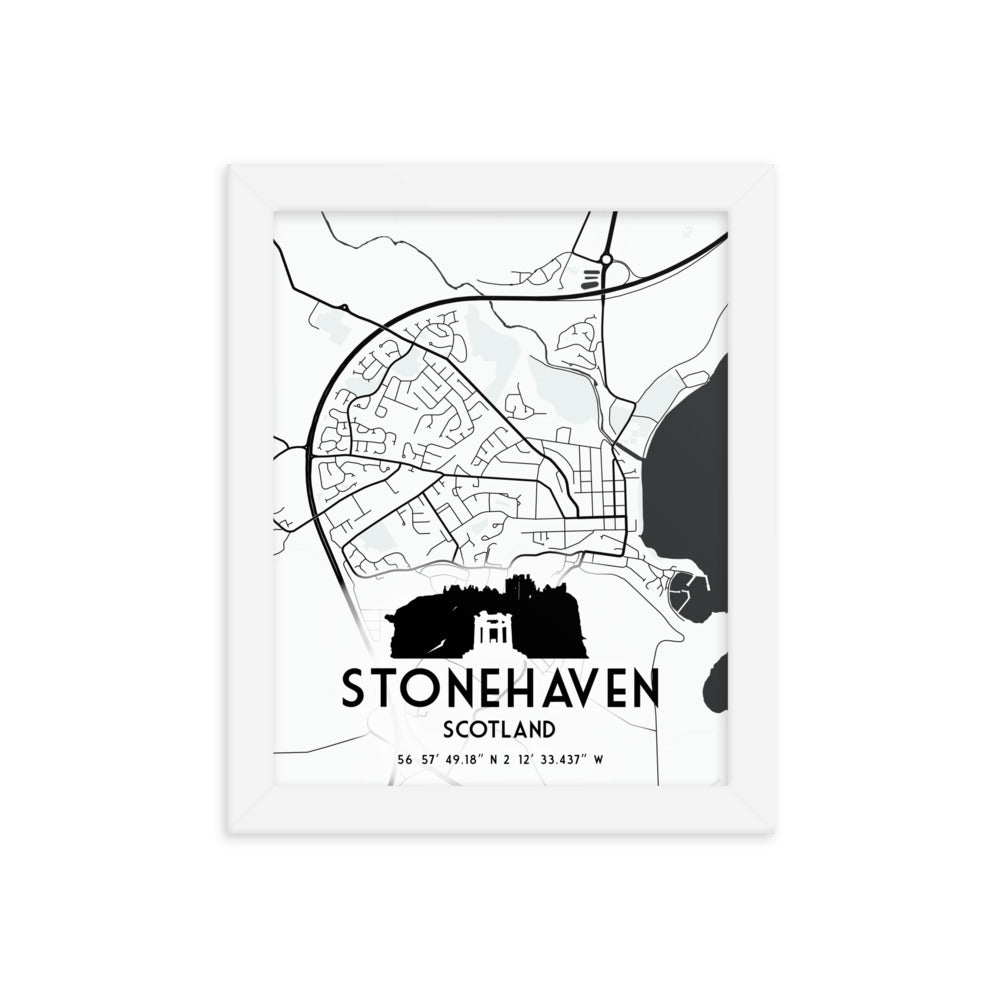 Stonehaven Map Framed Print